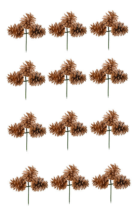 2.5" Pinecone With Tip Pick Gold Pkg/12