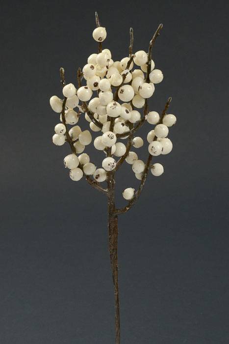 12.5&quot; Plastic Ilex Winterberry Pick White