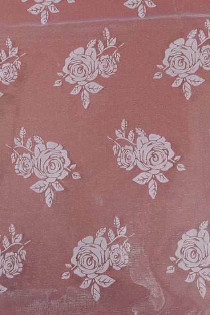28" X 3yds Sheer Flocked Damask Sheet White