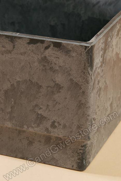 6.5" X 4.25" Square Slate Plastic Planter Gray