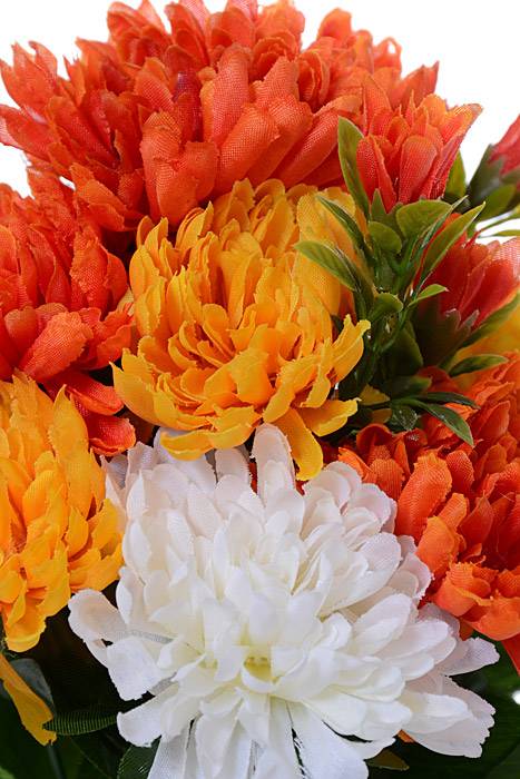 12" Mum Bush Orange/yellow