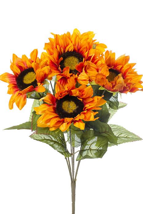 19" Sunflower Bush Orange