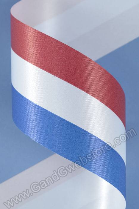 2.5" X 50yds Tri Color Ribbon Red/white/blue
