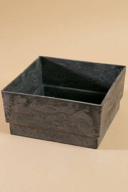 8.5" X 4.25" Square Slate Plastic Planter Grey