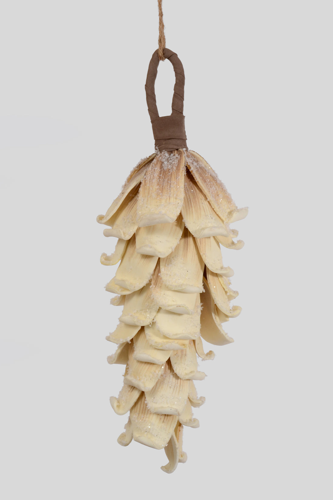 18" Frosted Foam Pinecone Ornament Cream/Brown