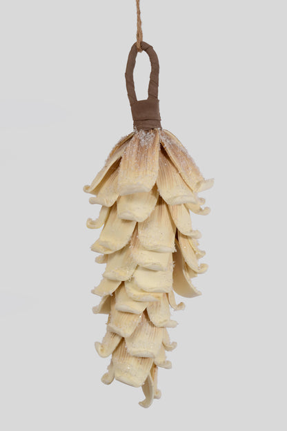 18" Frosted Foam Pinecone Ornament Cream/Brown