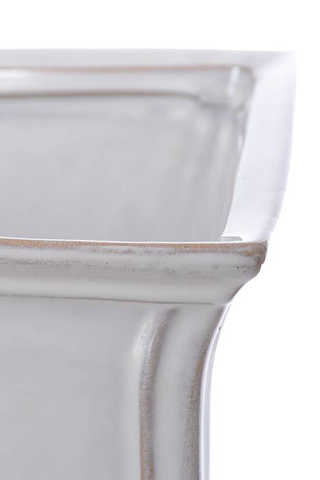 8" X 8.25" Square Classic White Pedestal Pottery