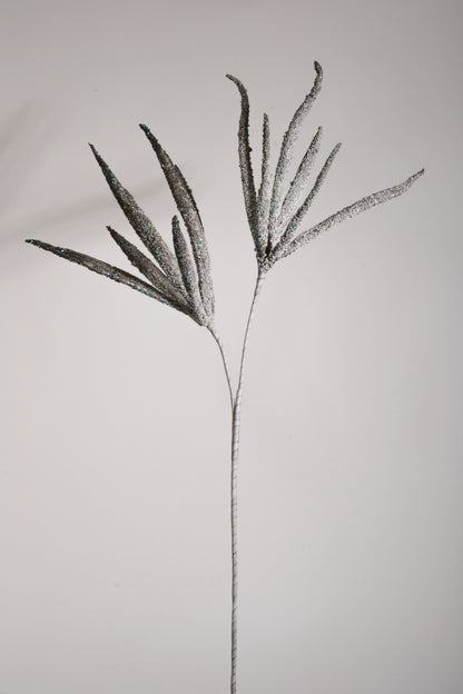 40" Foam Grass Spray W/Glitter Grey