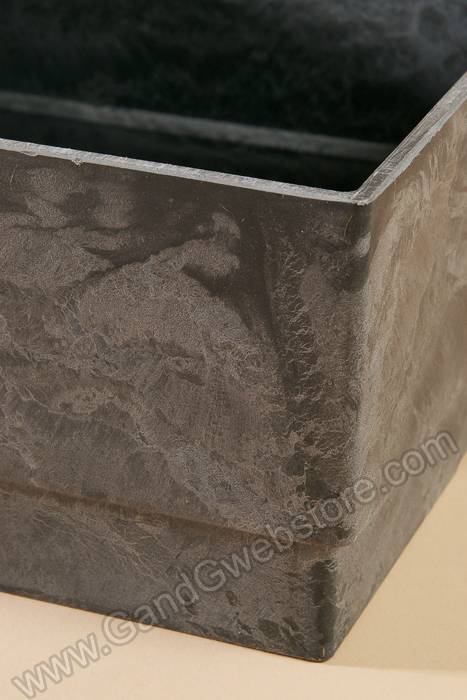8.5" X 4.25" Square Slate Plastic Planter Grey