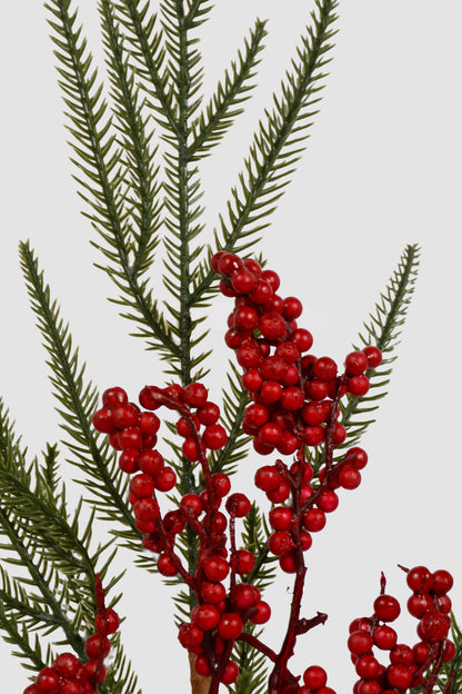 30" Berries/Pine Stem Red