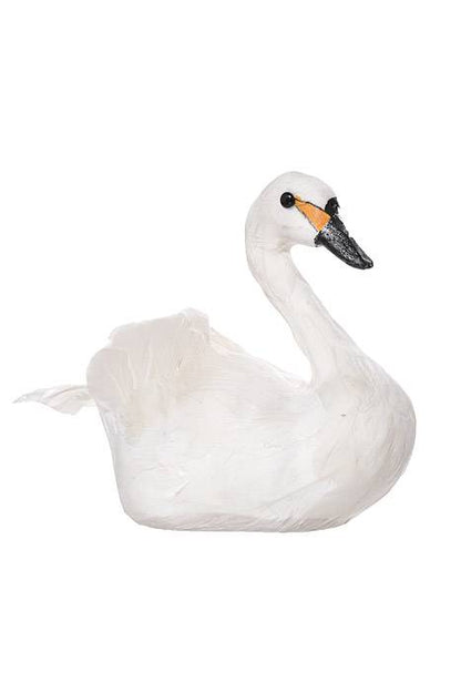 9" Feather Swan White/Black