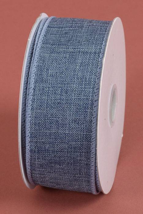 1.5" X 10yds Dark Denim Canvas Wired Ribbon Blue
