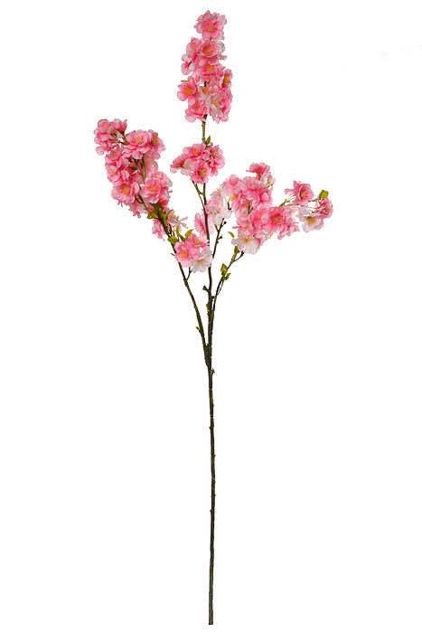 40" Silk Cherry Blossom Spray Dark Pink