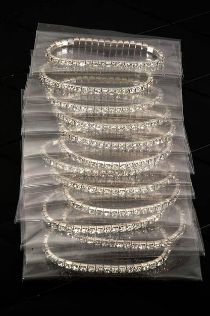 2.5" Rhinestone Bracelet Crystal Pkg/12