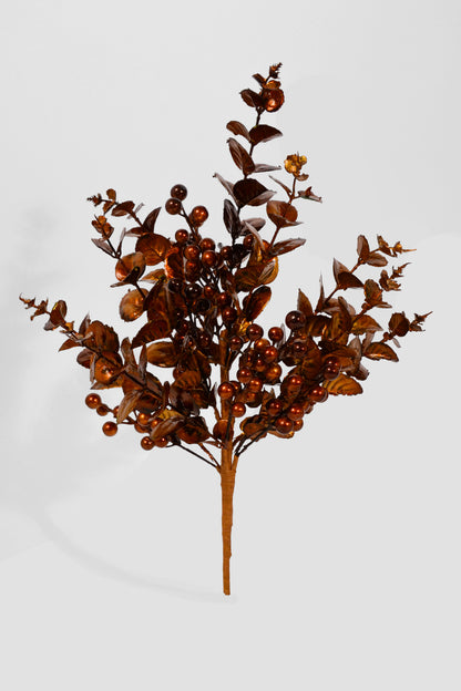20" Metallic Berry/Leaf Bush Copper
