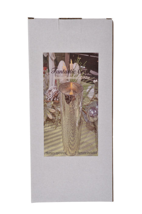 4&quot; X 10&quot; Mercury Glass Candle Holder (Silver)