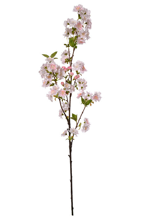 36" Silk Cherry Blossom Spray White Blush