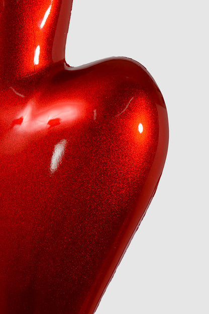 18" VP Modern Heart Finial Red
