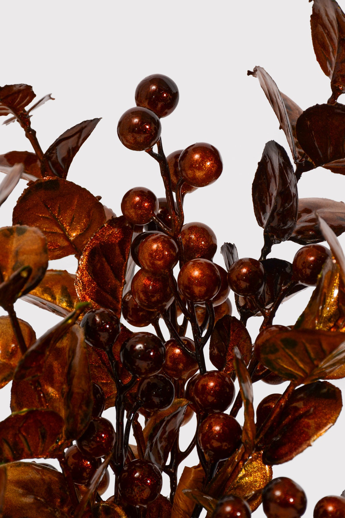 20" Metallic Berry/Leaf Bush Copper