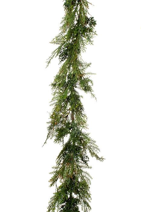 5ft Cedar Blue Berry Garland Green