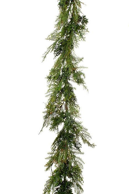 5ft Cedar Blue Berry Garland Green