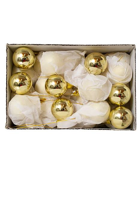 40mm Gloss Glass Ball Ornament (Gold) Pkg/48