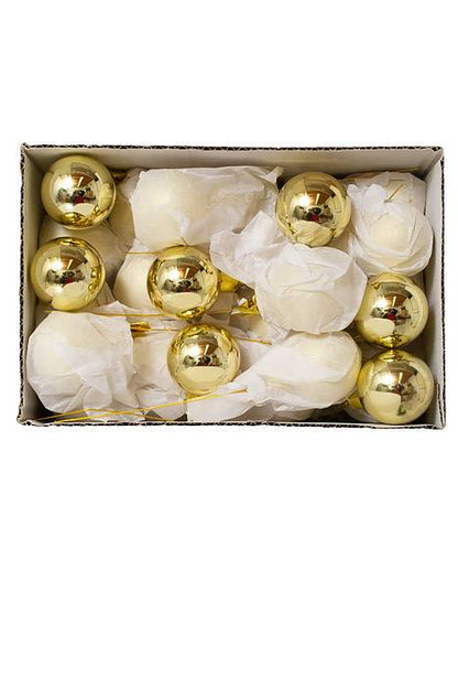 40mm Gloss Glass Ball Ornament (Gold) Pkg/48