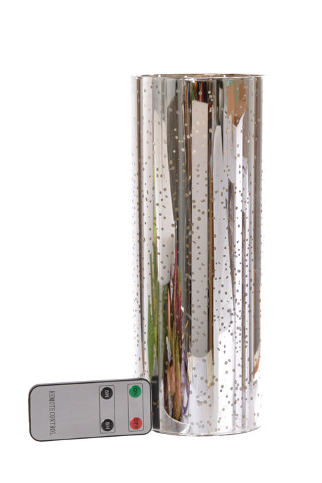 4&quot; X 10&quot; Mercury Glass Candle Holder (Silver)