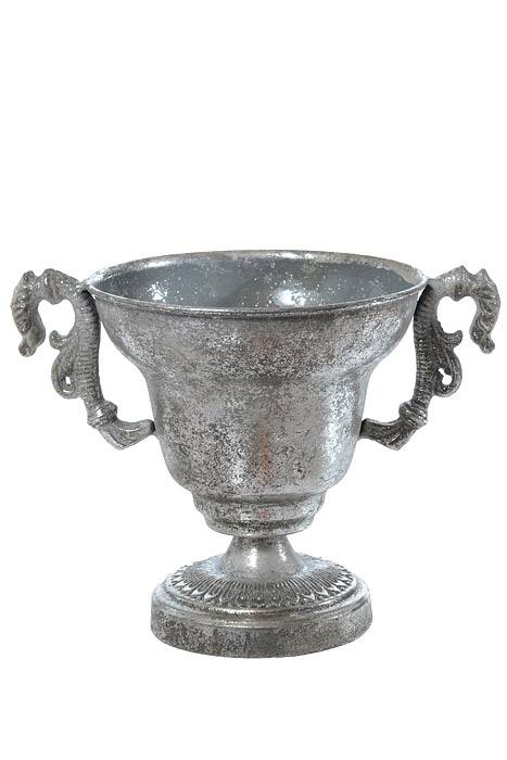 5.5" X 6" Metal Trophy Urn Silver