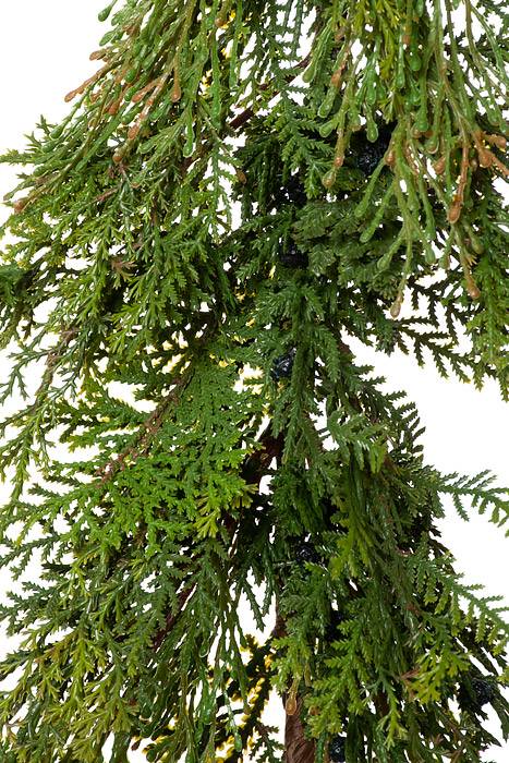 5ft Cedar Blue Berry Garland Green