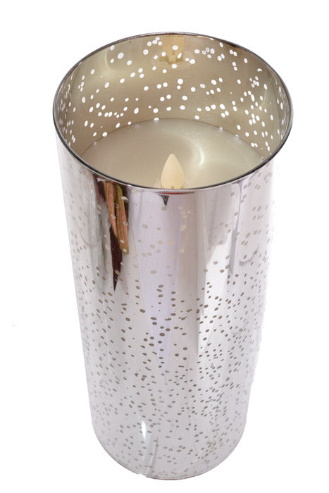 4&quot; X 10&quot; Mercury Glass Candle Holder (Silver)