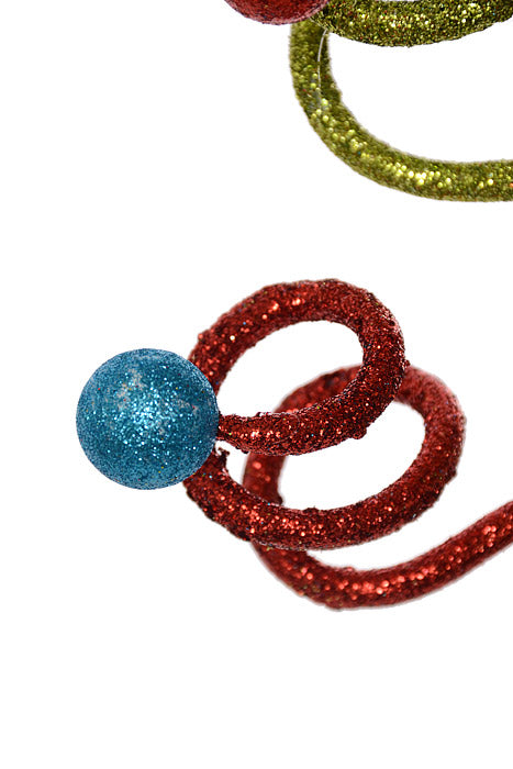 24" Glitter Curly Ball Spray Multi Color