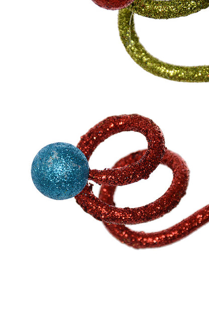 24" Glitter Curly Ball Spray Multi Color