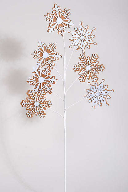 26" Gingerbread Snowflake Brown/White