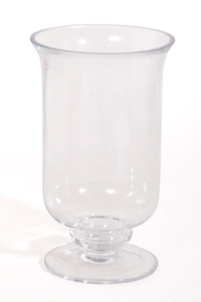 8" Glass Hurricane Vase Clear
