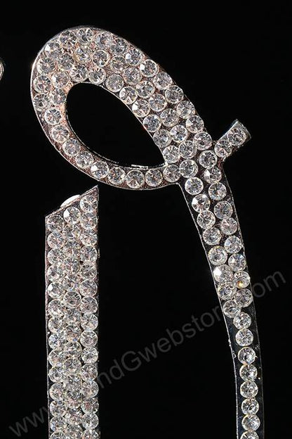 4.5" Rhinestone Letter "w" Cake Topper Silver