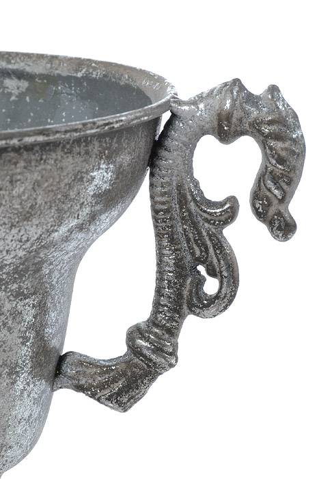 5.5" X 6" Metal Trophy Urn Silver