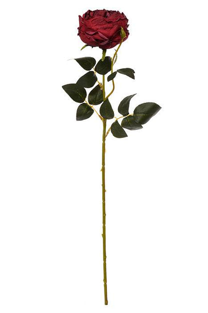 24.5" Silk Cottage Rose Spray Wine