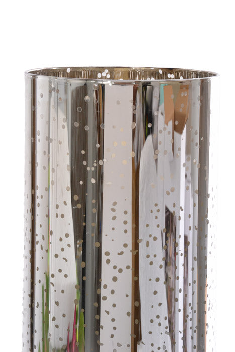 4&quot; X 10&quot; Mercury Glass Candle Holder (Silver)