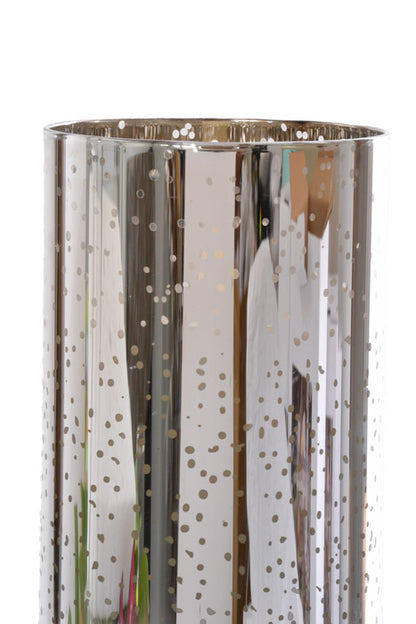 4&quot; X 10&quot; Mercury Glass Candle Holder (Silver)