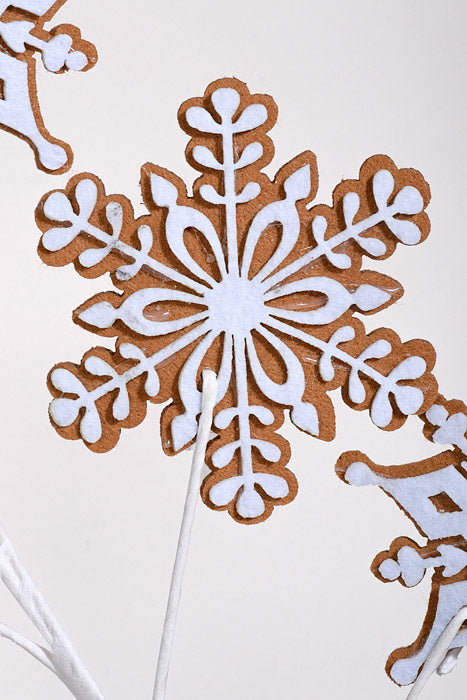 26" Gingerbread Snowflake Brown/White