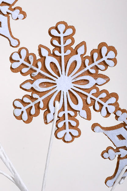 26" Gingerbread Snowflake Brown/White