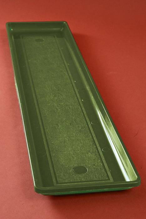 6.75" X 16.25" Flower Box Plastic Tray Sage