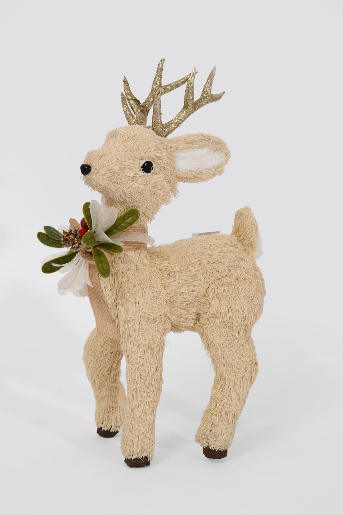 14" Straw Reindeer Cream