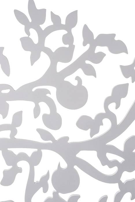 19.5"h Carved Wooden Tree Deco White