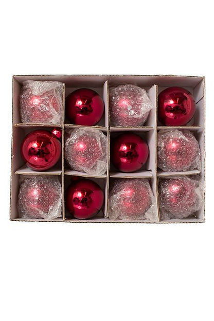 80mm Gloss Glass Ball Burgundy Pkg/12