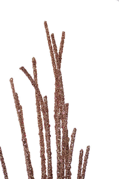 28" Micro Beaded Sequin Grass Spray Rose Gold