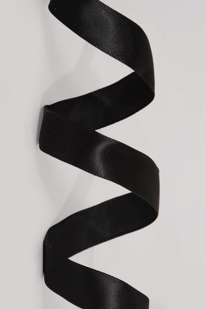 5/8" X 10YD Wired Satin Ribbon Black