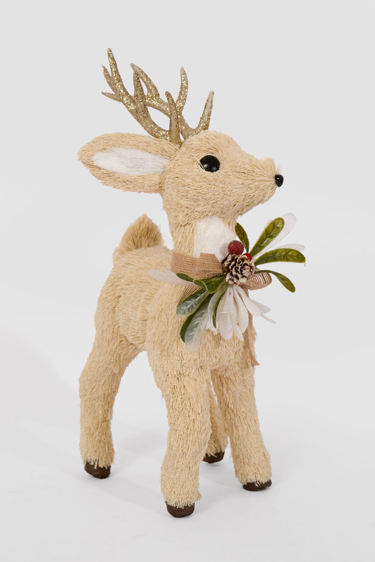 14" Straw Reindeer Cream