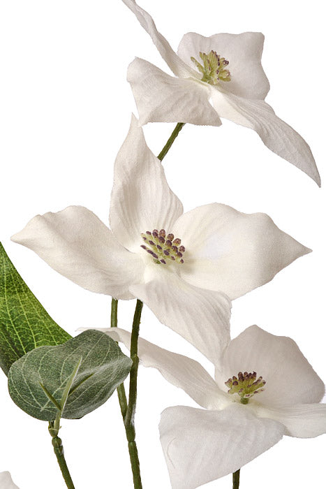 39" Silk Dogwood Spray White